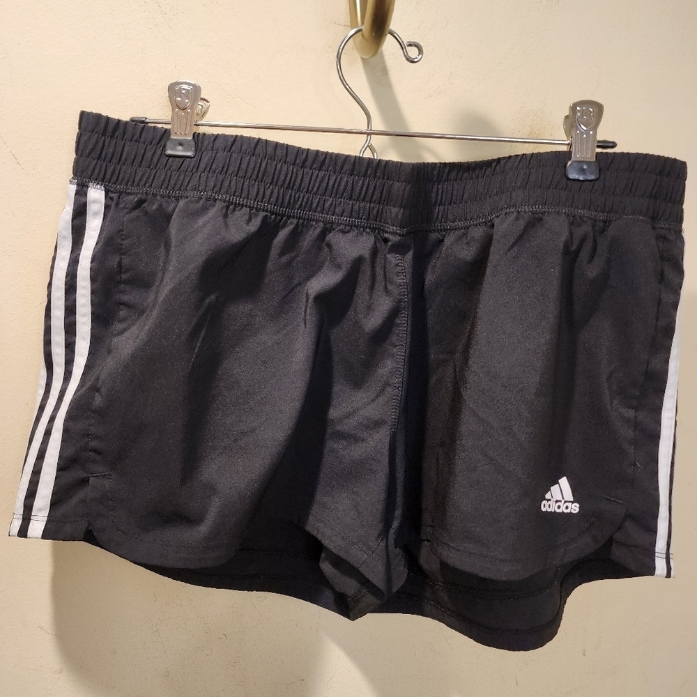 Adidas 3 stripes Black Women's Athletic Short size L
